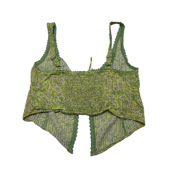 American Eagle Outfitters Green Floral Crop Top - Picture 2 of 2